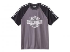 T-Shirt "Bar & Shield Raglan Short Sleeve Colorblocked Dark Grey" 96420-24VM