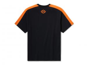 TEE-KNIT,BLACK/ORANGE COLORBLO_1
